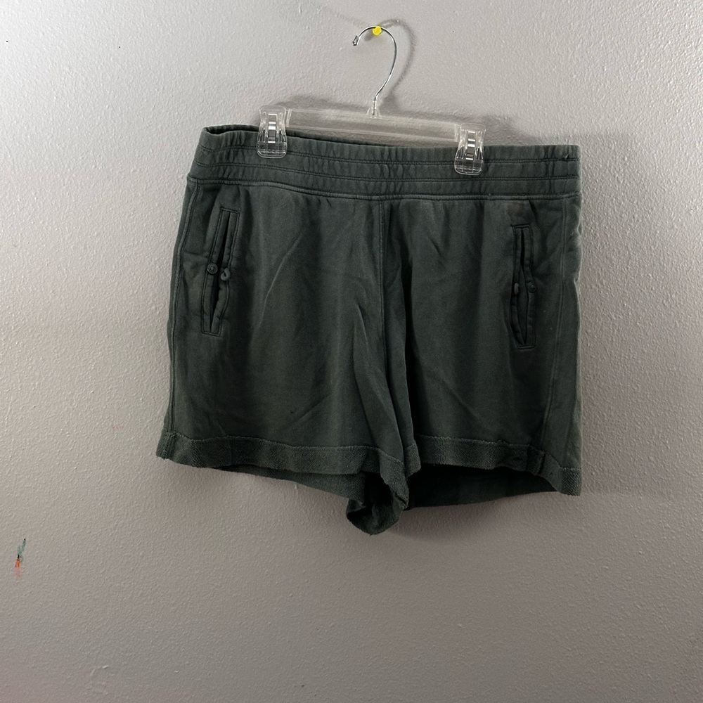 Aerie Women‎ Green Twill Sweat Shorts Elastic Waist size L